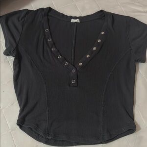 Dark grey garage crop top